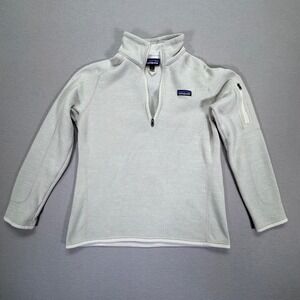 Patagonia Womens 1/4 Zip Fleece Pullover Light Gray Size L